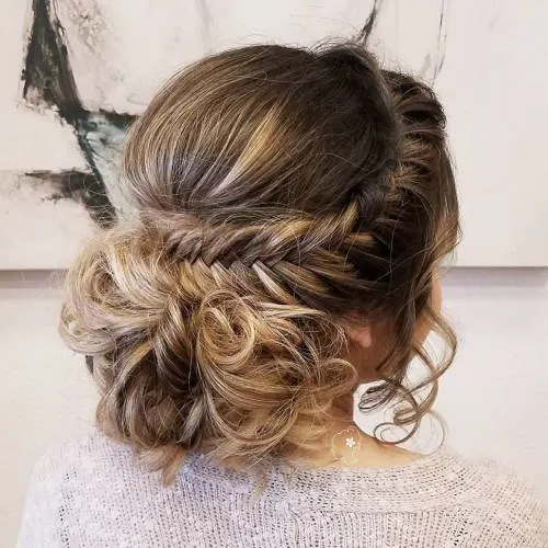 Curly Bu With Crown Fishtail