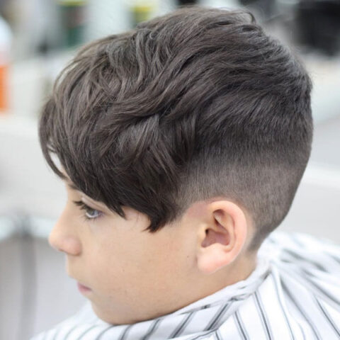 Messy Forward Swept Hairstyle With Taper Fade 480x480 