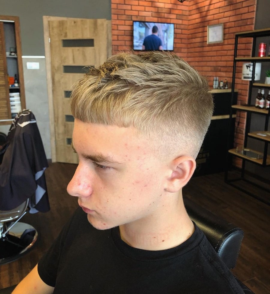 french crop with low bald fade