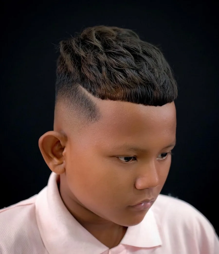 black kid with french crop cut