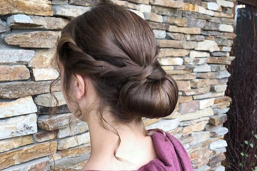 homecoming hairstyle with bun