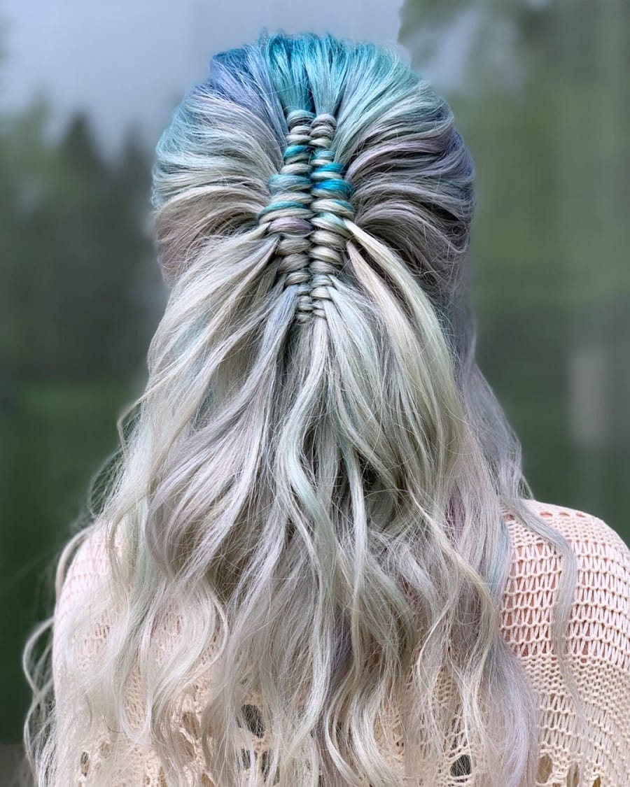homecoming blonde hairstyle with braids