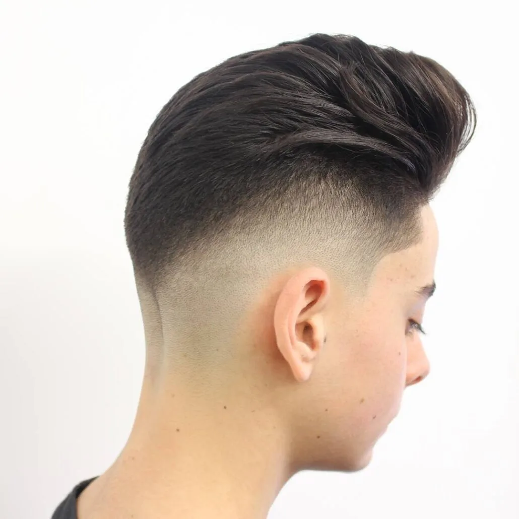Classic Pompadour With Angle Fade