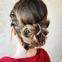 Knotted Bun With Side Braid