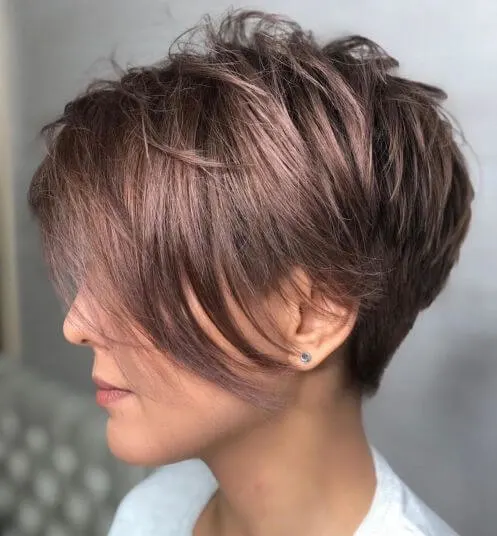 Feathered Tapered Pixie Cut