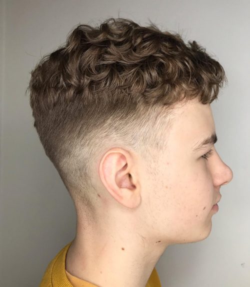 Curly Fringe With High Fade