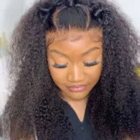 Kinky Wavy Hairstyle With Combed Back Front