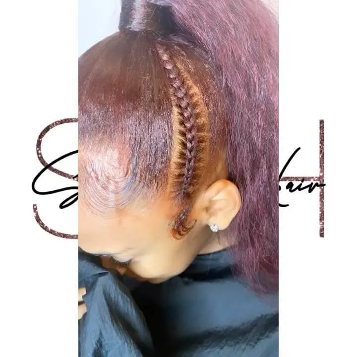 Weaved Braid With High Ponytail