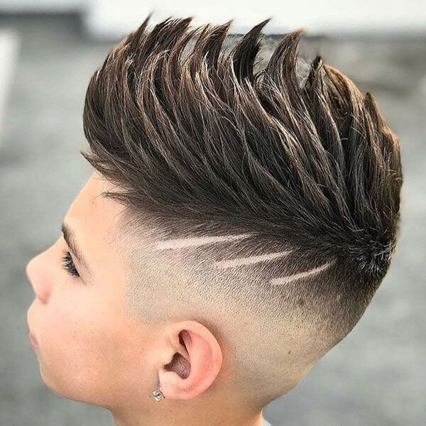 Faux Hawk Fade With Design