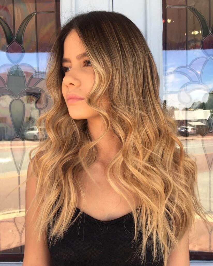 Light Blonde Ombre With Dark Roots