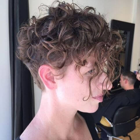 Long, Curly Pixie With Undercut
