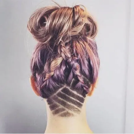 Messy Bun With Braided Back and Undercut