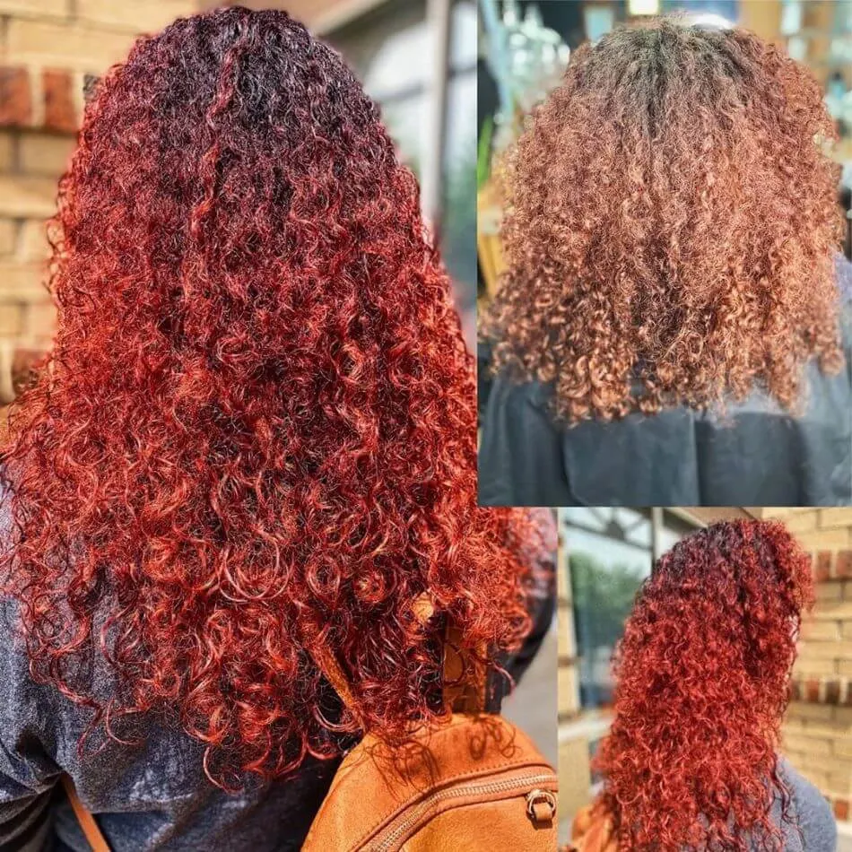 Natural Kinky Red Ombre Hair