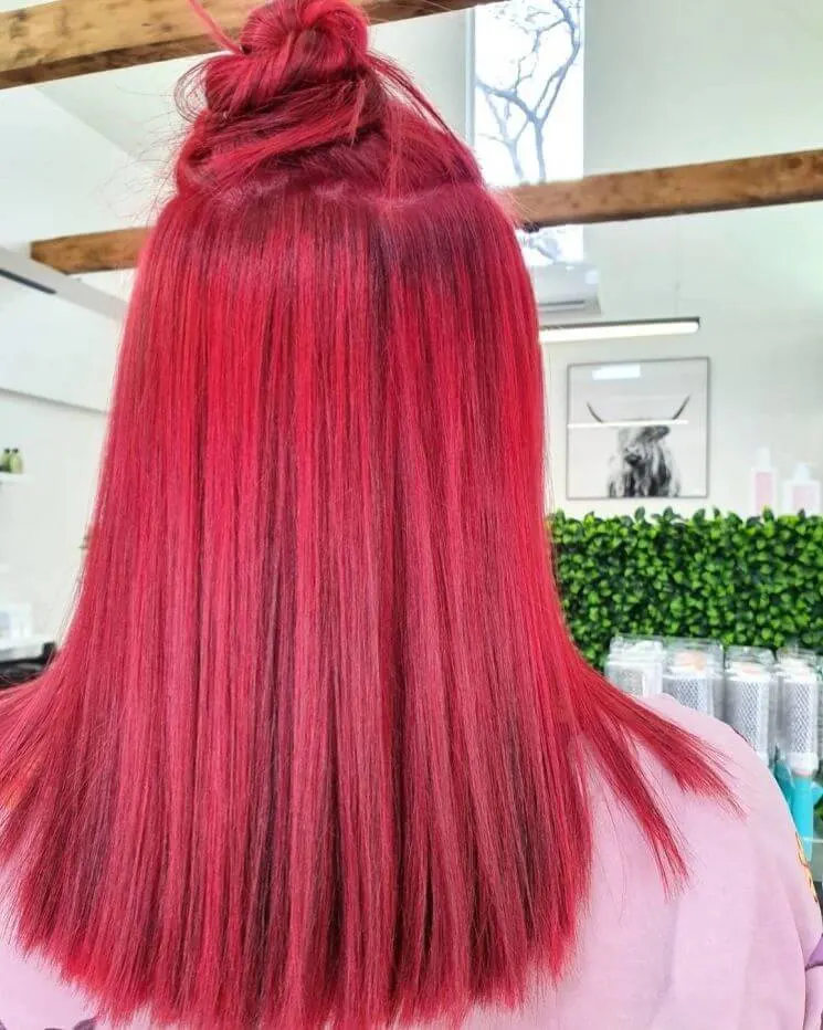 Ombre Red With Top Knot