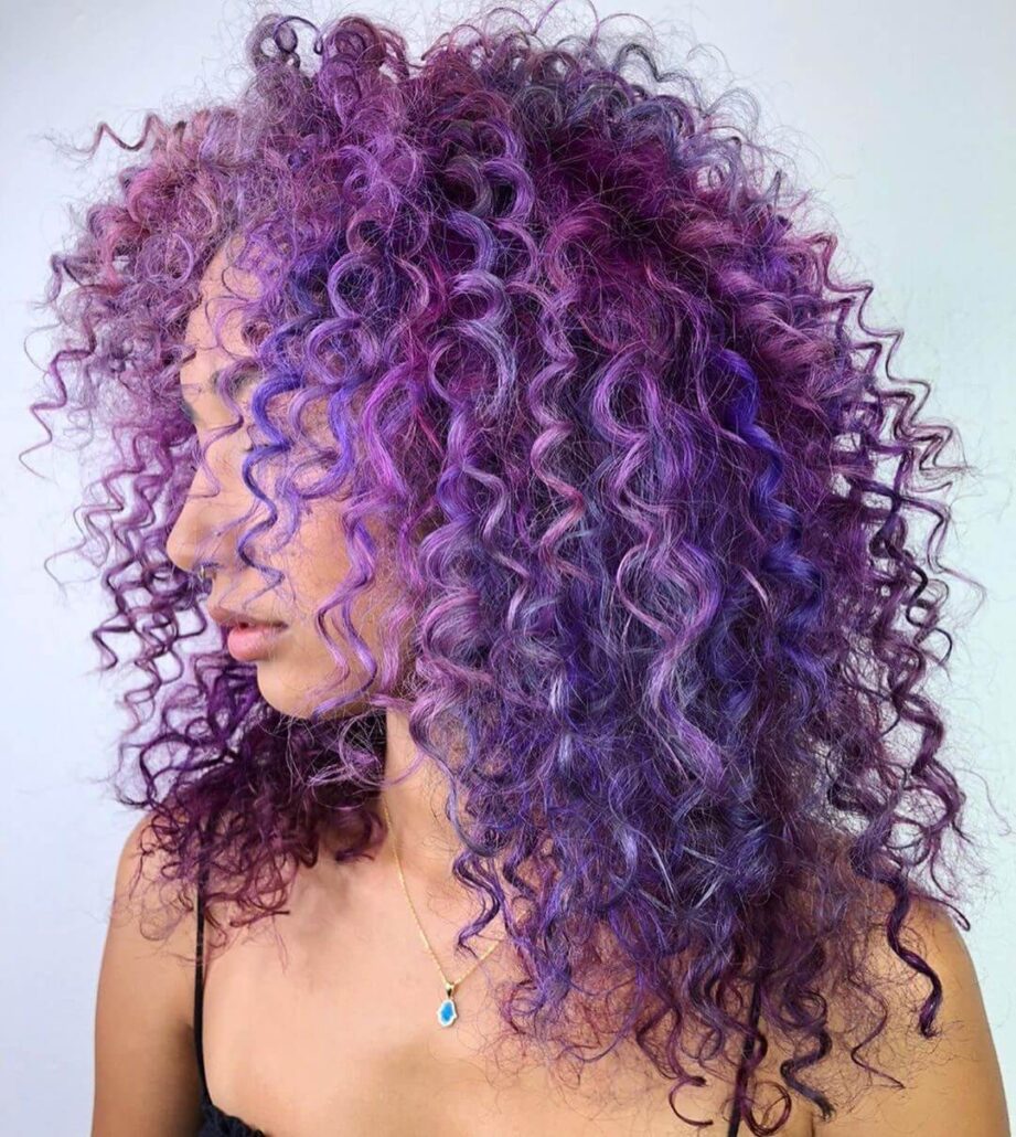 Purple Curly Hairstyle