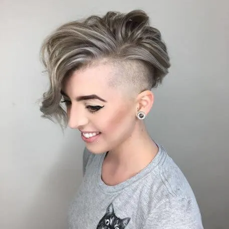 Short Wavy Style With Asymmetrical Undercut