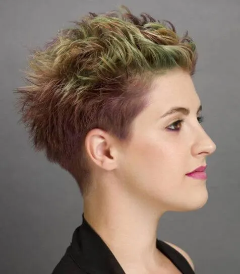 Spiky Rainbow Hairstyle With Undercut