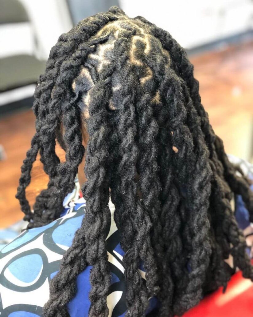 Thick Side-Swept Locs