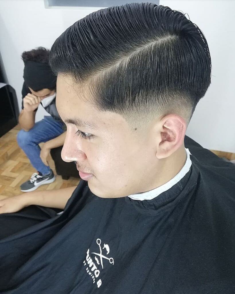 Formal Side Swept With Texture And Fade