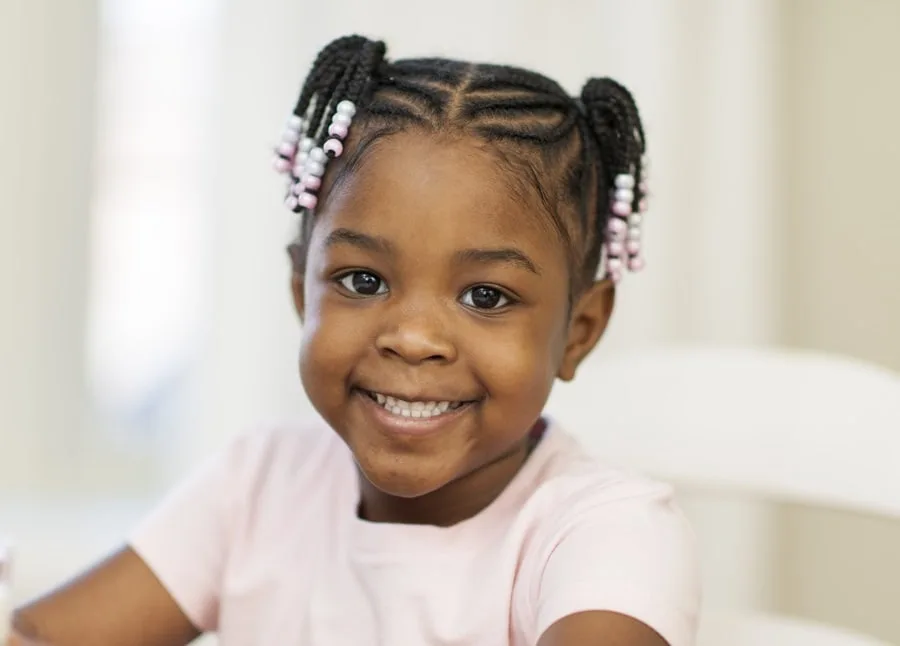 toddler braided pigtails with beads