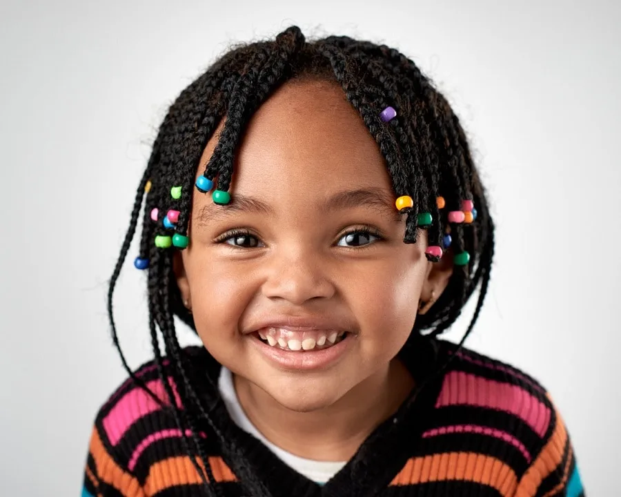 short braids with beads for toddler