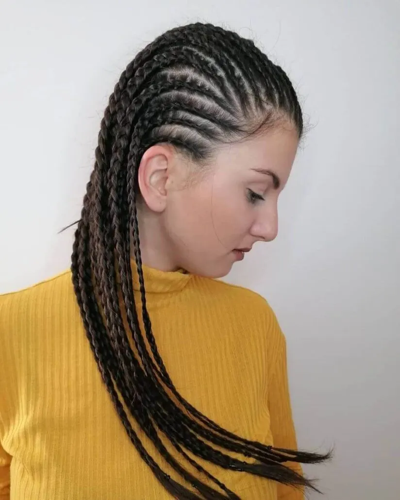 Cornrows With Long Braided Strands
