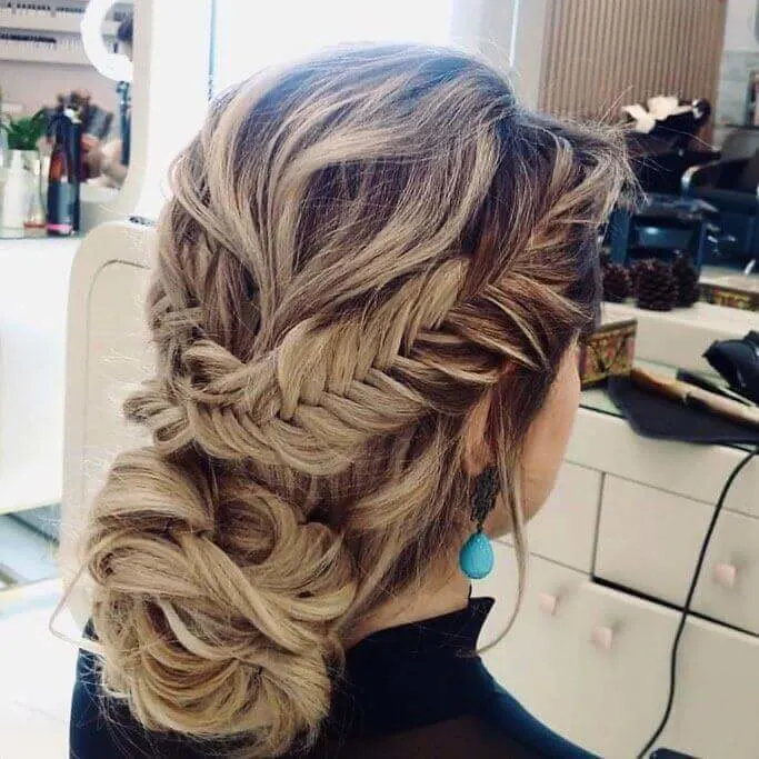 Fishtail Braided Crown With Low Bun
