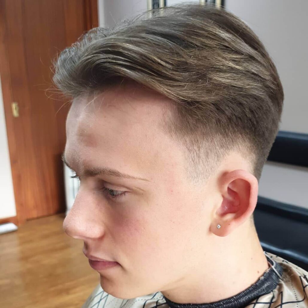 Side Parted Haircut With Fade