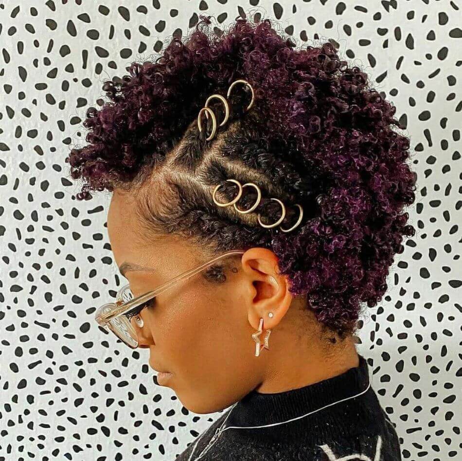 Twa Hairstyle With A Purple Tinge