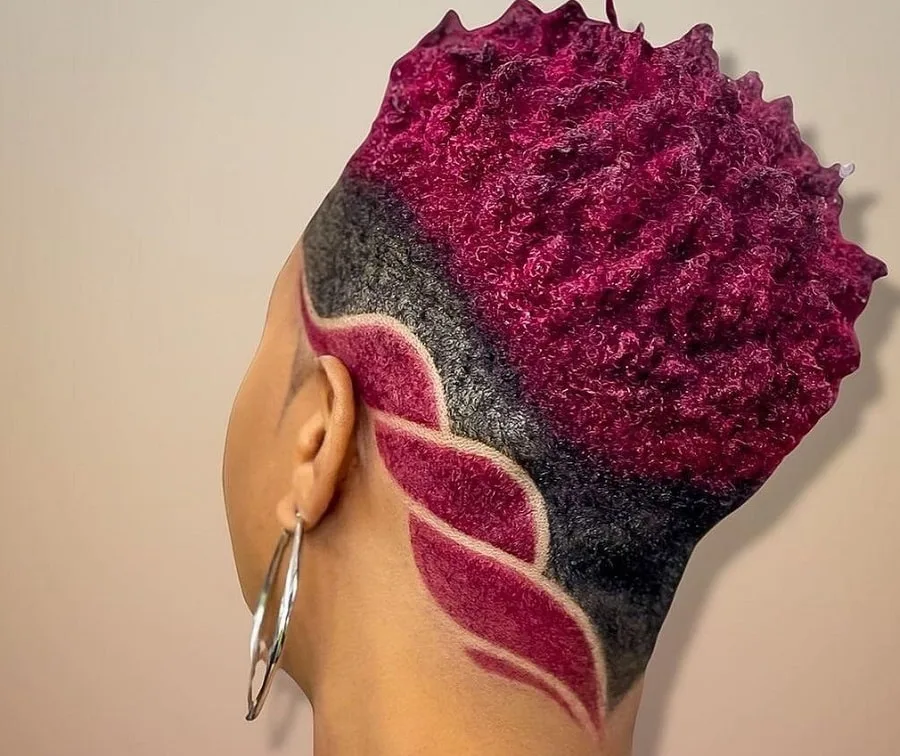 twa hair with design