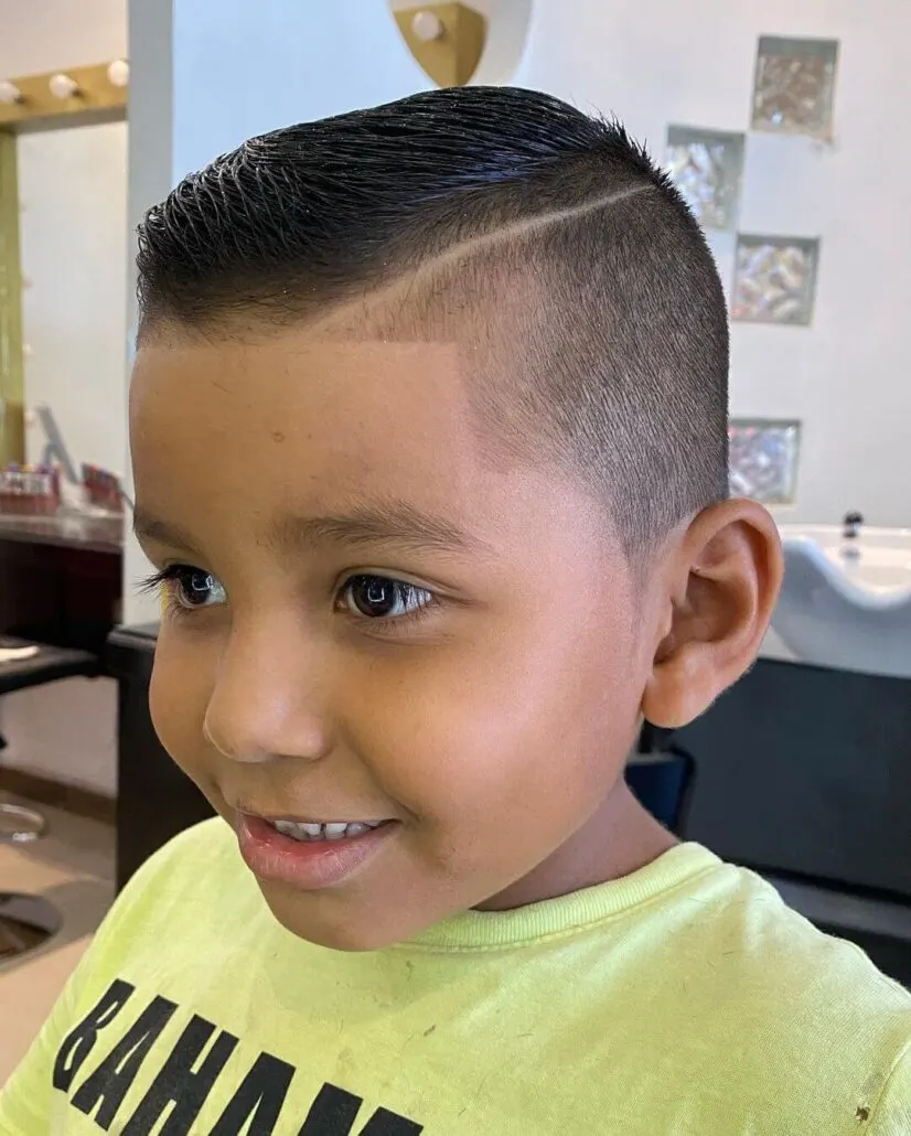 Comb Over Fade Haircut With Hard Part
