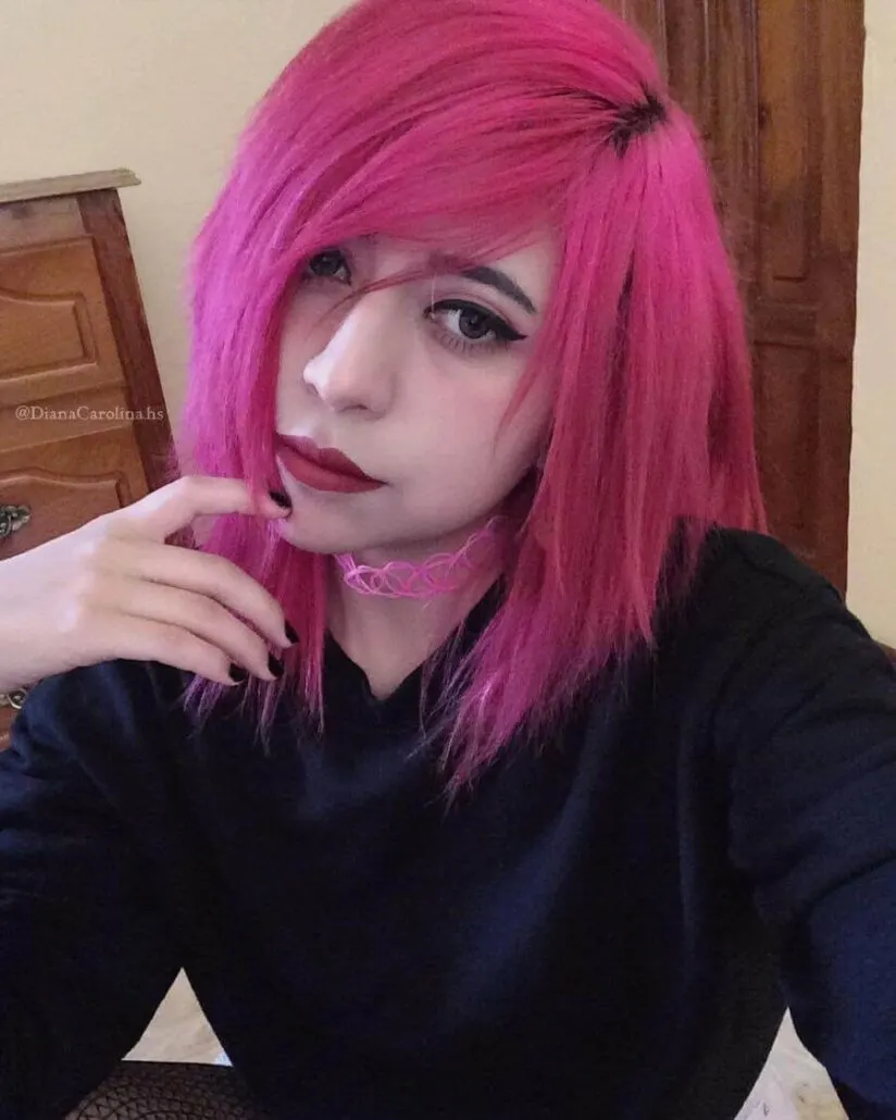 Funky Pink Scene Hairstyle