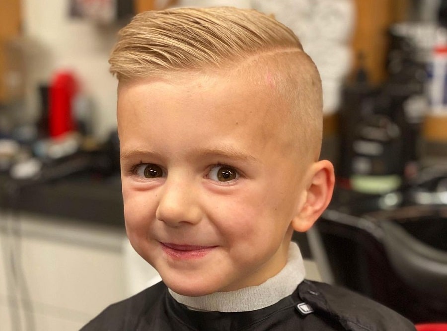kids bald fade for blonde hair
