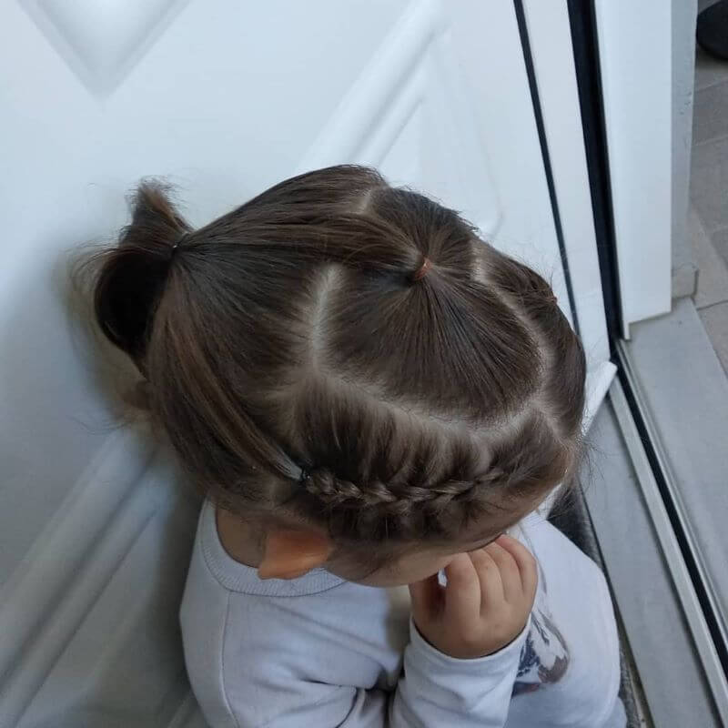 Combed Back With Braided Bangs