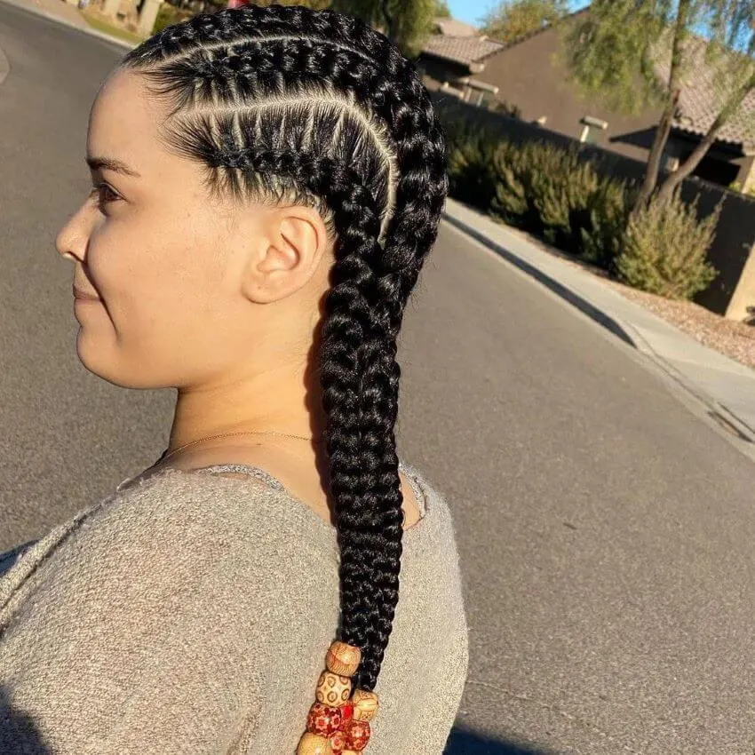 Cornrows With Beaded Tips