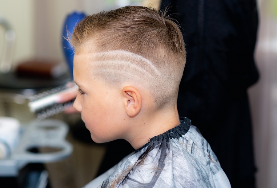 line up haircut with design