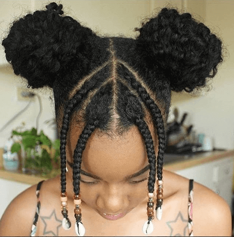 Braided Bangs With Curly Pigtails