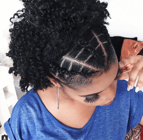 Braided Hairstyle With Grown Out Curls At The Back