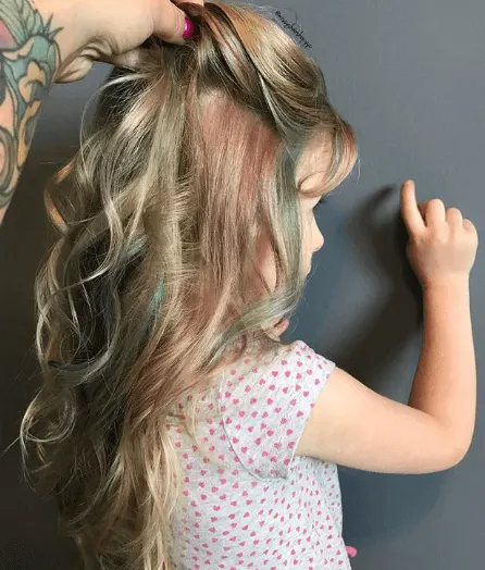 Colorful Blonde Hair With Twisted Layers At The Back