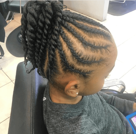 Cornrows With Braided High Pony