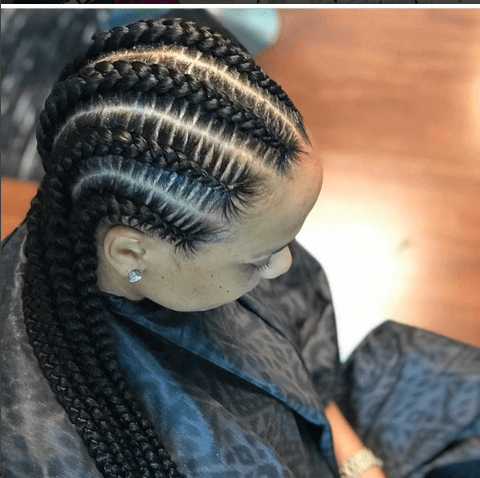 Cornrows With Thick Braids