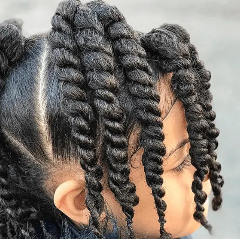 Thick Side Swept Braids