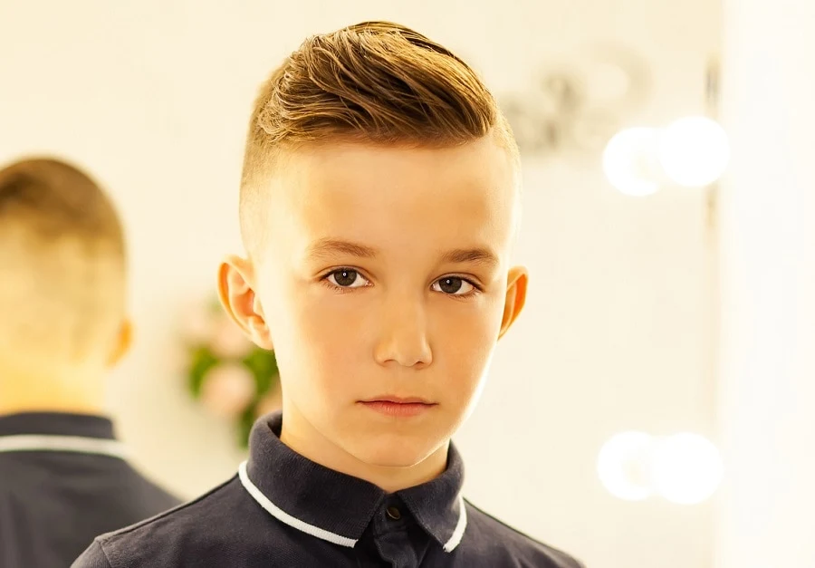 kids army haircut with bald fade