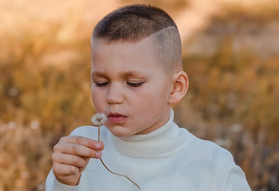 kids army haircut with shaved side