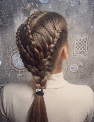 Angled Braids With Ponytail
