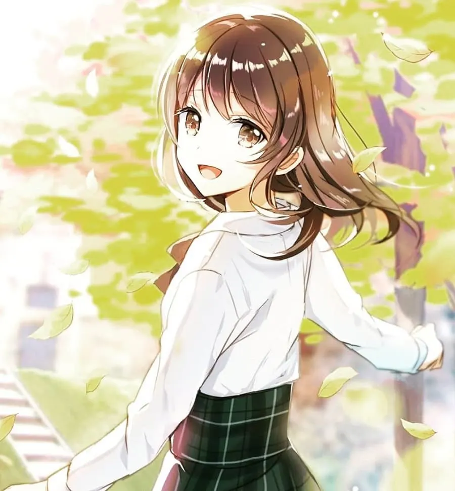 anime girl with medium brown hair