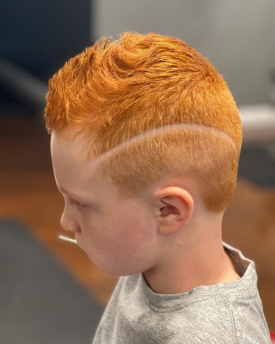 little boy blonde hair with design