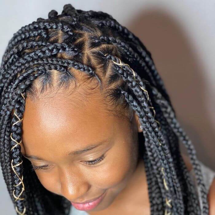 Combed Over Box Braids