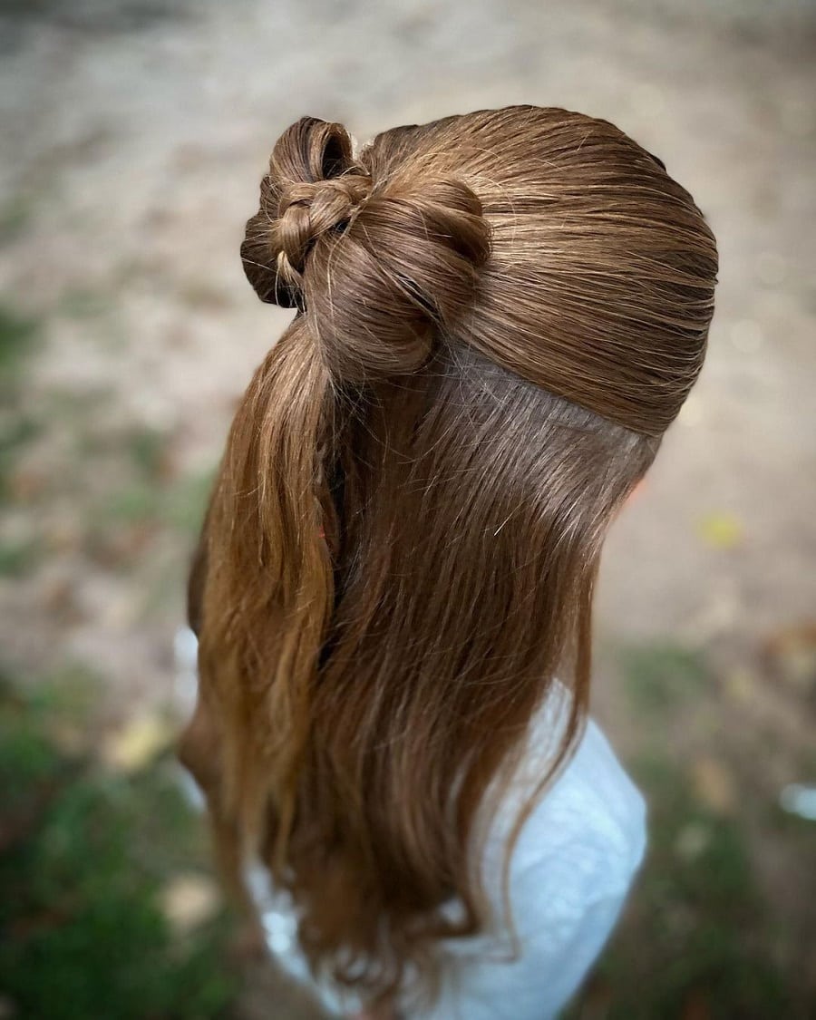 10 year old girl with long hairstyle
