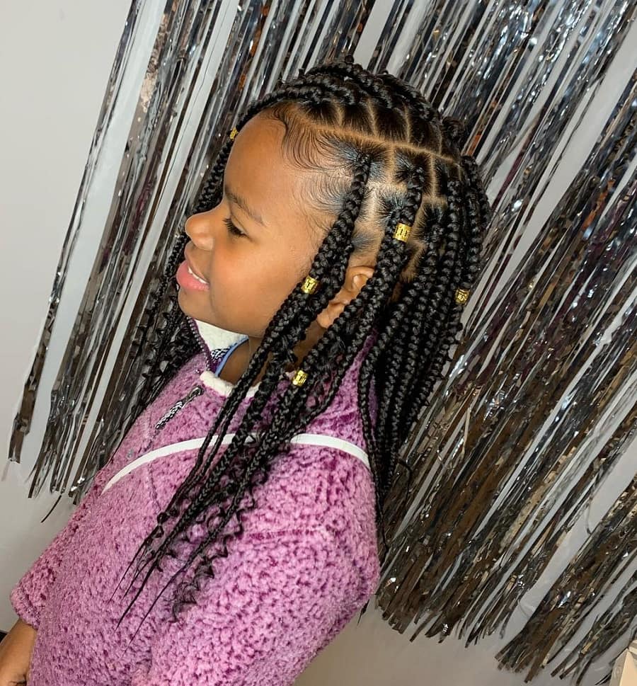 9 year old kid with box braids